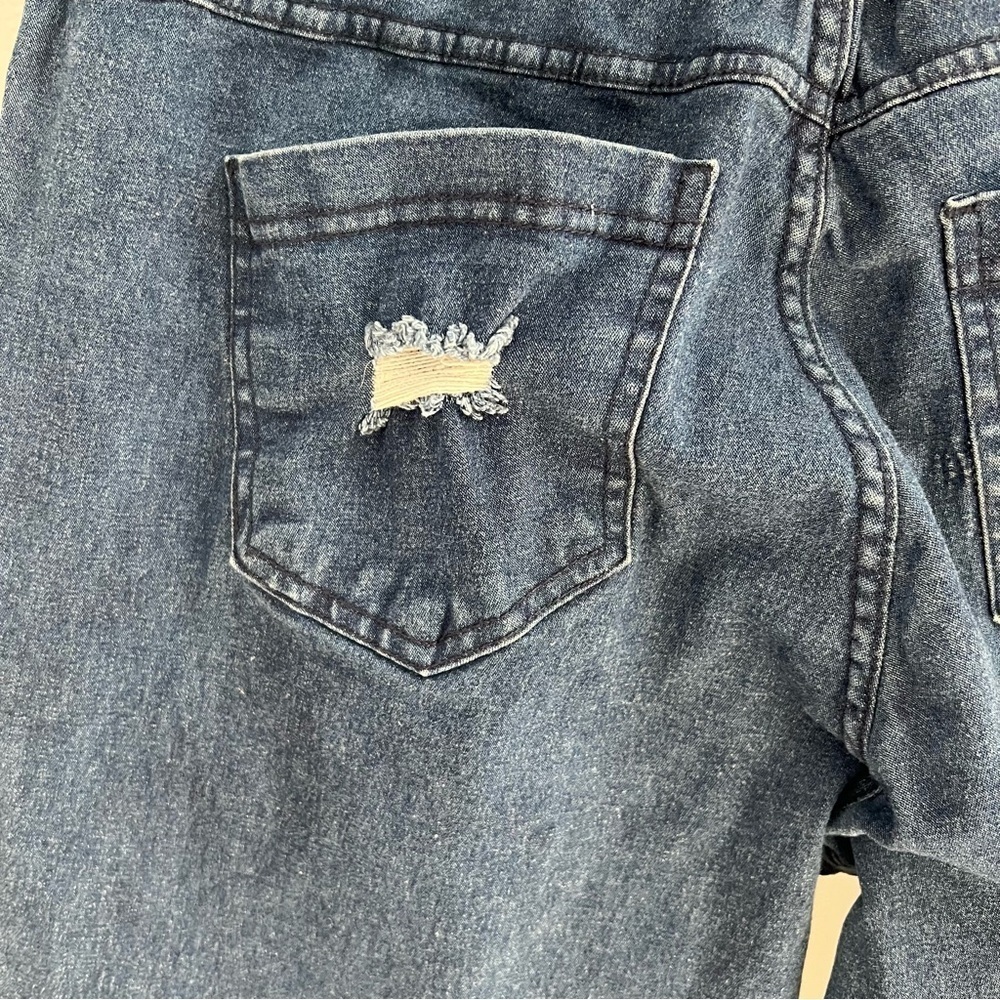 Ripped Knee Denim Leggings - Picture 11 of 13